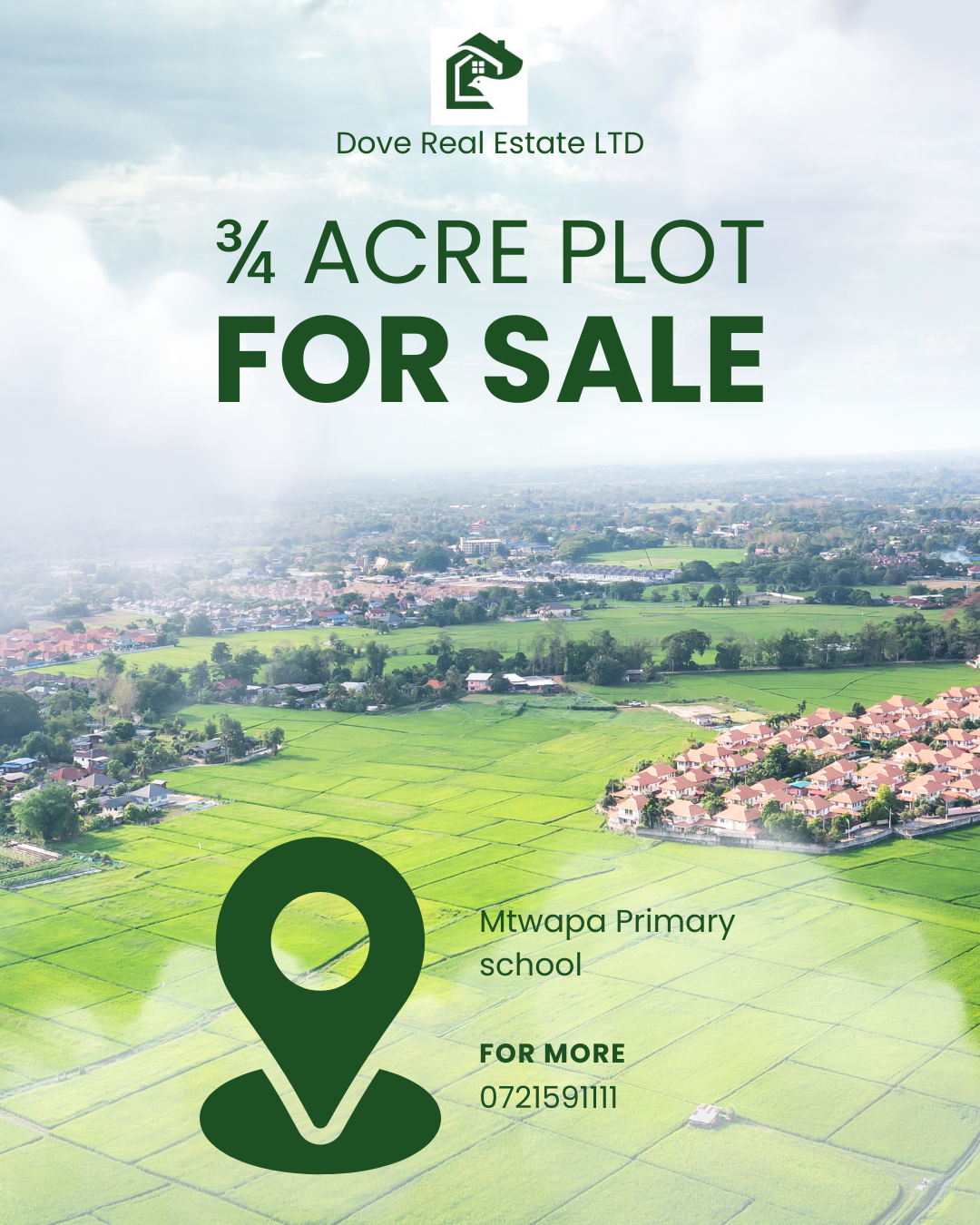 3/4 Acre Plot For Sale Mtwapa